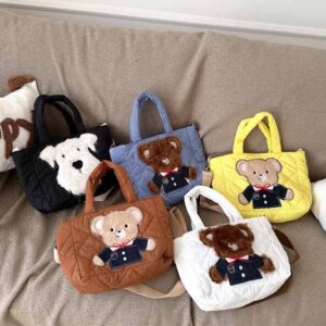 Kids Unisex Casual Cute Cartoon Bear Handle Crossbody Bag