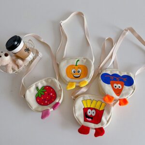 Kids Unisex Casual Cute Cartoon Print Canvas Crossbody Bag