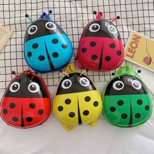Kids Unisex Casual Cute Cartoon Coccinella Septempunctata Hard Shell Backpacks Bag