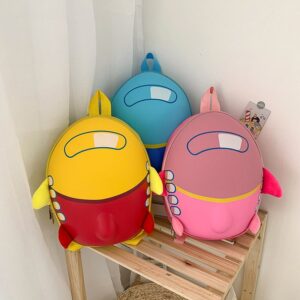 Kids Unisex Casual Cute Cartoon Rocket Hard Shell Backpacks Bag