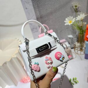 Children Cute DIY Decorative Buckle Square Mini Chain Crossbody Bag