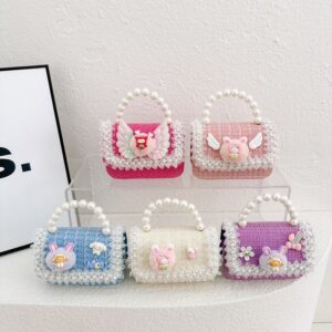 Kids Girls Fashion Casual Cute Pearl Crossbody Handle Princess Bag