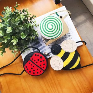 Kids Girls Cute Cartoon Bee PU Crossbody Bag