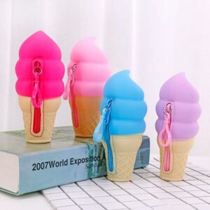 Kids Cute Ice Cream Candy Color Silicone Coin Purse