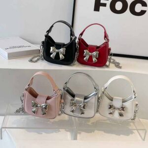 Kids Girls Fashion Sweet Cute Bow Mini Chain Handle Crossbody Bag
