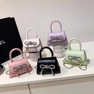 Kids Girls Fashion Sweet Cute Bow Mini Chain Crossbody Bag