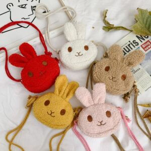 Girls Cute Little Rabbit Plush Crossbody Bag