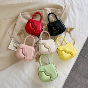 Kids Girls Fashion Casual Cute Heart Solid Color Crossbody Handle Bag