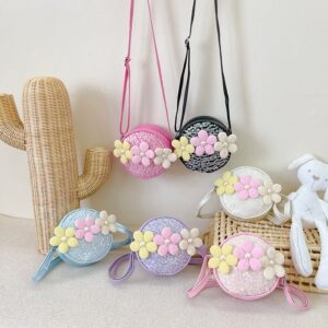 Kids Children Girls Floral Shoulder Round Bag