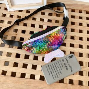 Kids Girls Cute Sequin Shiny Mermaid Waist Bag