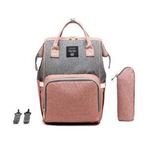 USB Port Color Blocking Travel Baby Diaper Bag