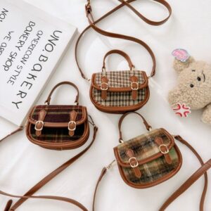 Kids Girls Fashion Casual Playd Crossbody Bag
