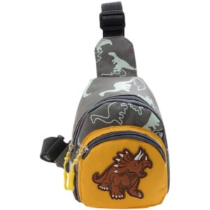 Kids Unisex Casual Cute Cartoon Dinosaur Print Canvas Chest Bag