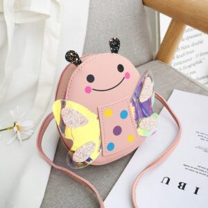 Kids Girls Sweet Cute Cartoon Little Bee Pattern Crossbody Bag