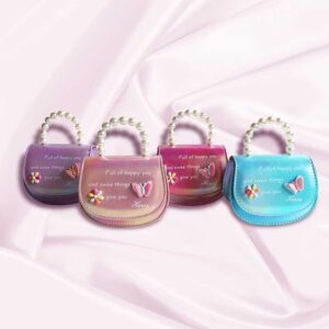 Kids Girls Fashion Sweet Cute Gradient Color Butterfly Letter Print Crossbody Bag