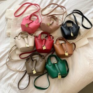 Kids Girls Fashion Casual Cute Mini Solid Color PU Crossbody Bag