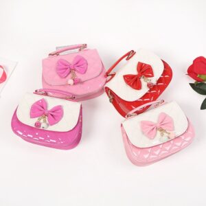 Kids Girls Fashion Casual Cute Chic Bow Quilted Crossbody Bag