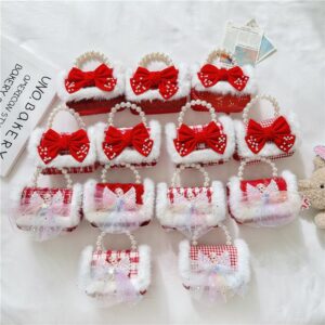 Kids Girls Fashion Casual Cute Bow Sequins Stripe Chain Crossbody Bag