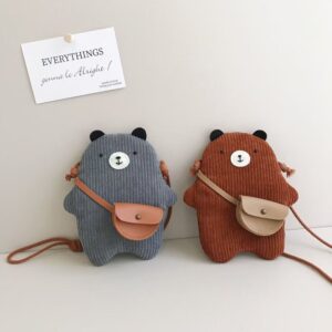 Kids Unisex Fashion Casual Cute Bear Crossbody Bags