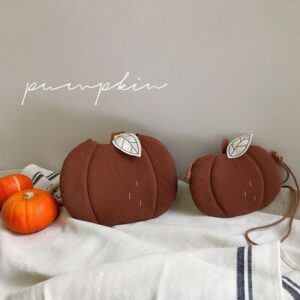 Kids Fashion Casual Cute Corduroy Pumpkin Shape Crossbody Bags