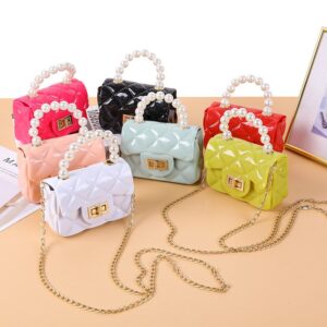 Kids Fashion Casual Cute Candy Color Rhinestone Playd Crossbody Bags