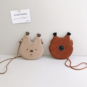 Kids Fashion Casual Cute Plush Cartoon Bear Bunny Crossbody Bags