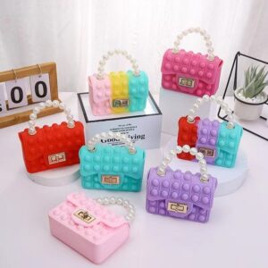Kids Girls Fashion Sweet Candy Color Silicone Mini Crossbody Bag