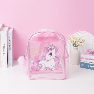 Kids Girls Casual Cute Transparent Cartoon Pattern Backpacks Bag