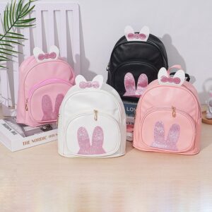 Kids Girls Casual Cute Cartoon Rabbit Ears Pattern PU Backpacks Bag