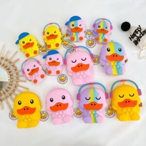 Kids Girls Fashion Sweet Candy Cute Cartoon Little Duck Silicone Mini Crossbody Bag