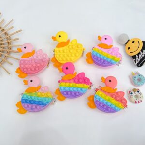 Kids Girls Fashion Sweet Candy Color Cartoon Duck Silicone Mini Crossbody Bag