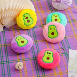 Cartoon Embroidered Avocado Coin Purse Plush Headphone Bag