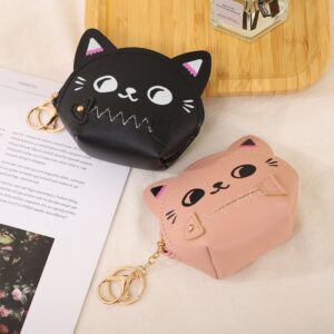 Cartoon Zipper Cat Coin Purse Keychain