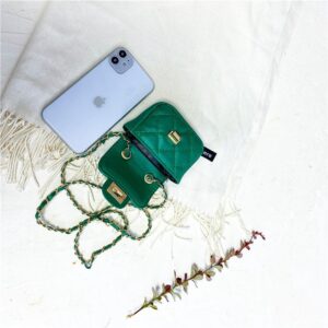 Girls Fashion Rhombus Metal Chain Square Crossbody Bag