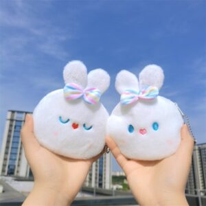 Children Kids Baby Fashion Cartoon Bowknot Rabbit Plush Toy Coin Purse