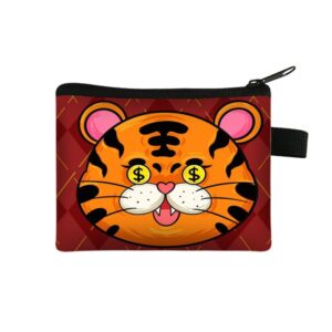 Children Kids Baby Fashion Cartoon Animal Tiger Print Coin Card Purse