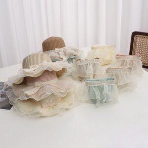 Children Kids Baby Fashion Lace Straw Hat Crossbody Bag