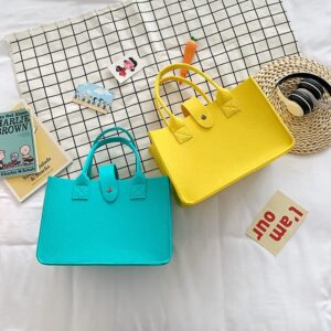 Children Kids Baby Fashion Girls Solid Color Felt Handbag