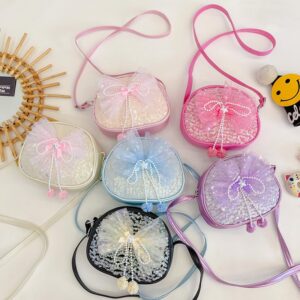 Children Kids Baby Fashion Girls Cute Mesh Bow Messenger Crossbody Bag