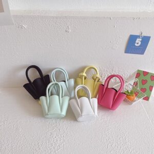 Children Kids Toddlers Fashion Girls Candy Color Mini Handbag Bucket Bag