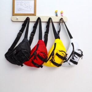 Children Kids Toddlers Fashion Girls Boys Solid Color Messenger Bag Waistpack