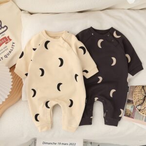 Autumn Baby Fashion Moon Print Rompers
