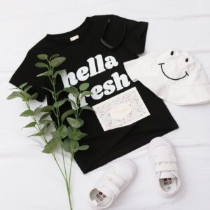Children Kids Baby Fashion Girls Boys Basic Short Sleeve Letter Print T-Shirt