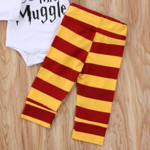Kids Baby Girl Boy Fashion Harry Potter Short Sleeve Romper Three Piece Set