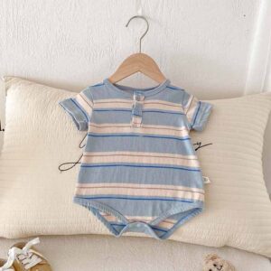 Kids Baby Boys Girls Casual Cute Stripe Romper