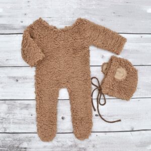 Newborn Baby Bear Photography Clothing Plush Jumpsuits
