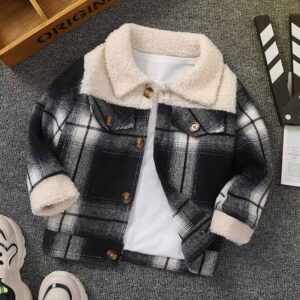 Kids Baby Boys Girls Spring Autumn Casual Long Sleeve Plush Coat