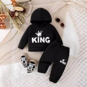 Kids Baby Boys Autumn Winter Casual Sports Alphabet Long Sleeve Hoodies Trousers Sets