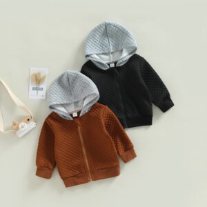 Toddlers Newborn Baby Boys Long Sleeves Hooded Jacket