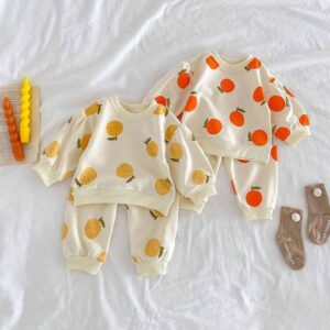 Kids Baby Boys Girls Casual Cute Cartoon Long Sleeve Sweatshirts Trousers Sets